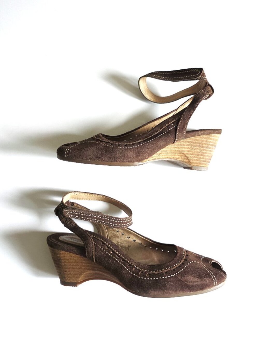 Josef Seibel brown suede wedge sandals
